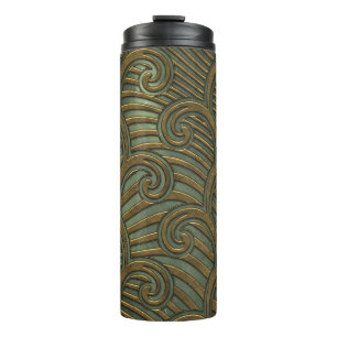 Metal swirls: seamless texture. thermal tumbler