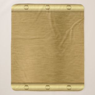 Metal texture gold surface sherpa blanket