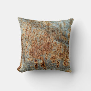 Metal texture with scratches and cracks. Vintage d Cushion
