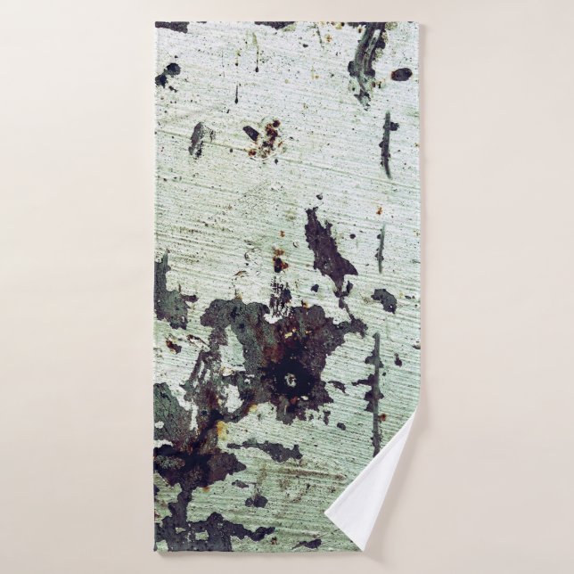 Metal texture with scratches and cracksabstract, a bath towel (Bath Towel)