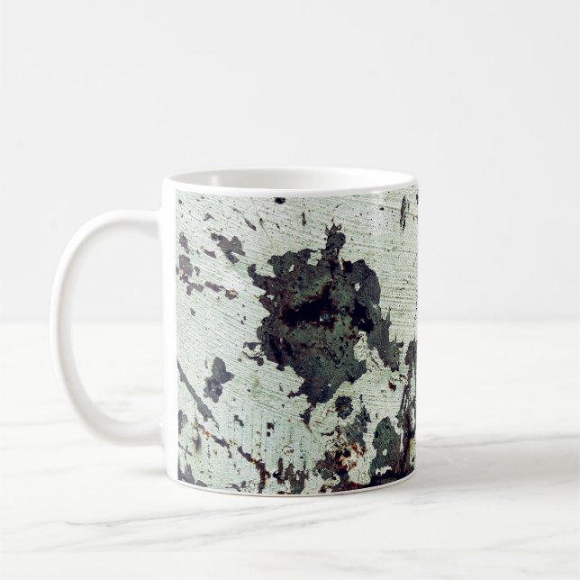 Metal texture with scratches and cracksabstract, a coffee mug (Left)