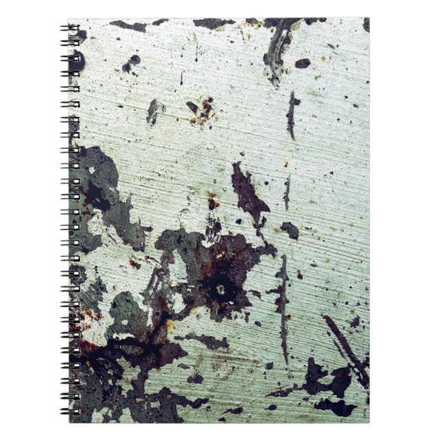 Metal texture with scratches and cracksabstract, a notebook (Front)