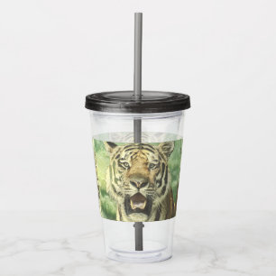 metal tiger acrylic tumbler