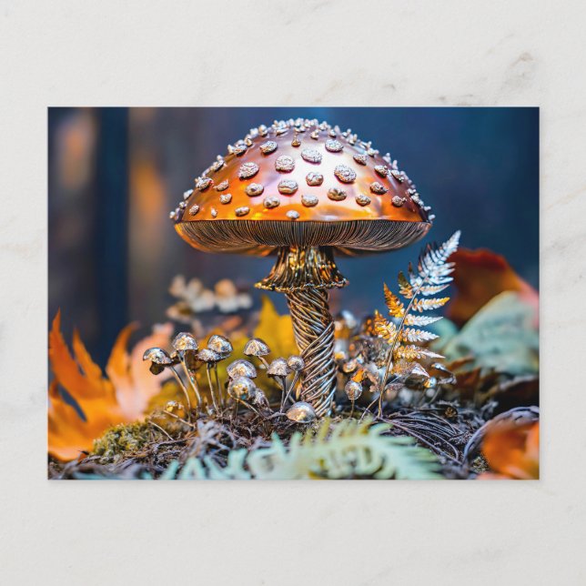 Metal Toadstool Garden Decor mushroom Postcard (Front)