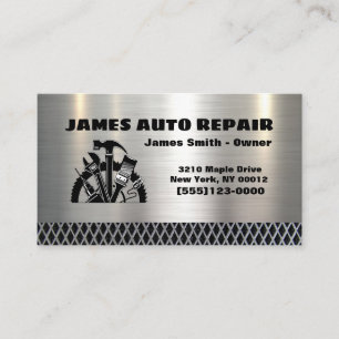 Metal Tool Design Automotive Mechanic Auto Repair Business Card