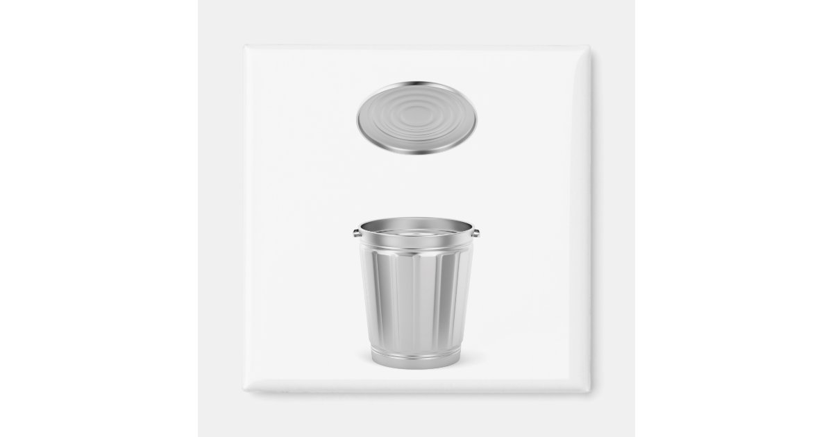 Metal trash can with lid Zazzle