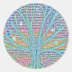 Metal Tree Classic Round Sticker