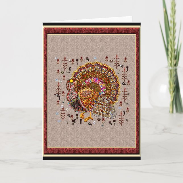 Metal Turkey Holiday Card (Front)
