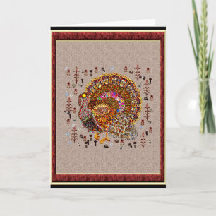 Metal Turkey Holiday Card