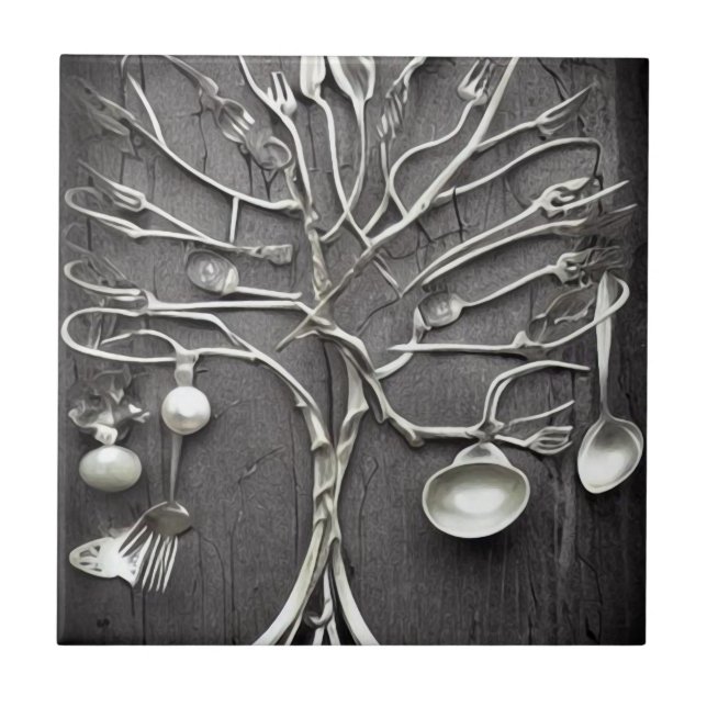 Metal Utensil Tree Tile (Front)
