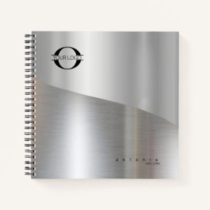 Metal Wave Logo Two-Tone Silver ID809 Notebook
