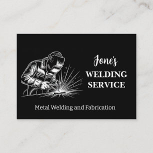 Metal Welder, Fabricator, Contractor Black & White Business Card