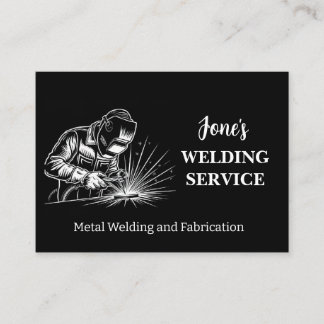 Metal Welder, Fabricator, Contractor Black & White Business Card
