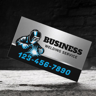 Metal Welding & Fabrication Blue Welder Business Card