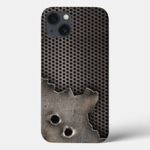 Metal with bullet holes background iPhone 13 case