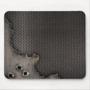 Metal with bullet holes background mouse mat