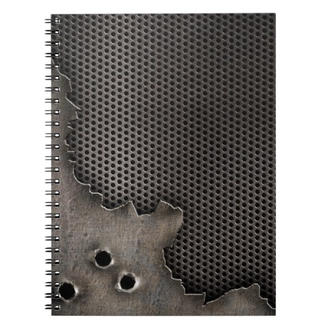 Metal with bullet holes background notebook (Front)