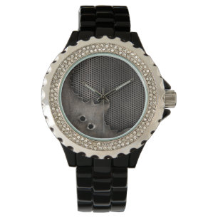 Metal with bullet holes background watch