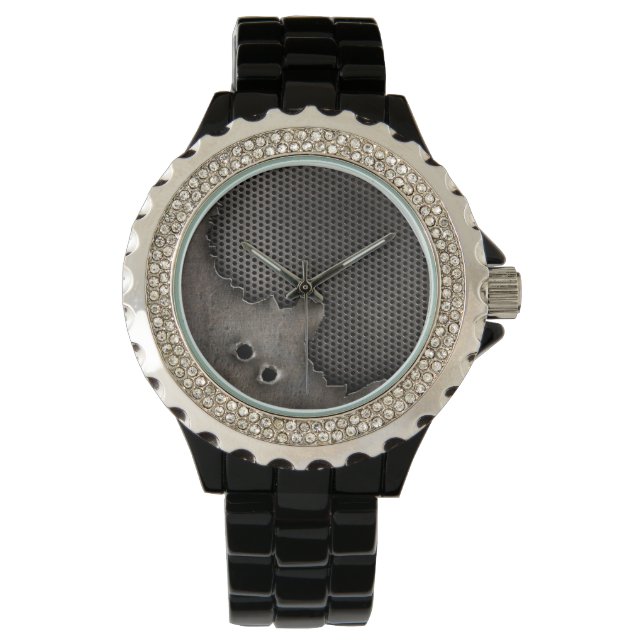Metal with bullet holes background watch (Front)