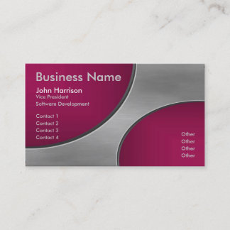 Metal with Burgandy Cutout Circles business card