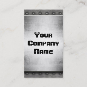 Metal With Rivets Border Business Cards