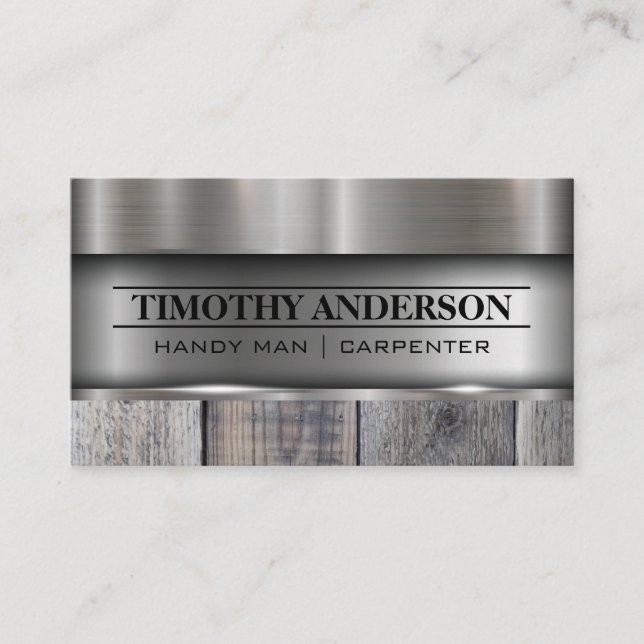 Metal Wood | Building Materials Business Card (Front)