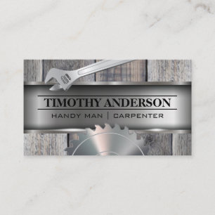 Metal Wood   Wrench   Circular Saw Business Card