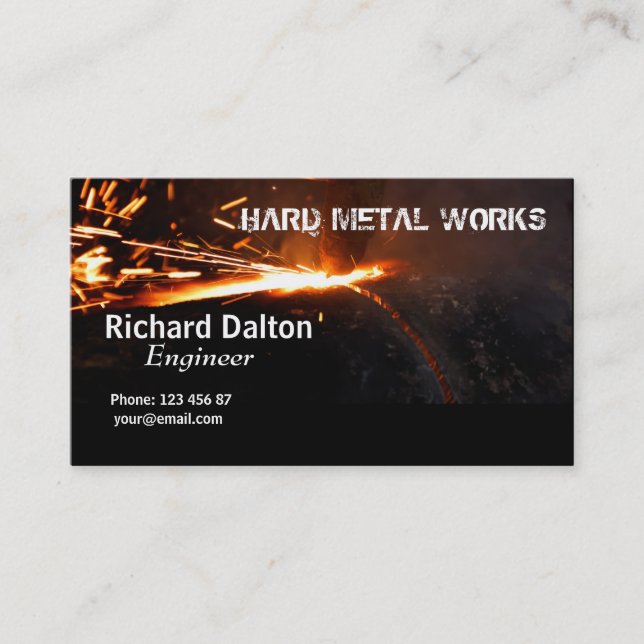 Metal works business card (Front)