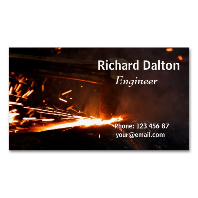 Metal works 	Magnetic business card (Front)