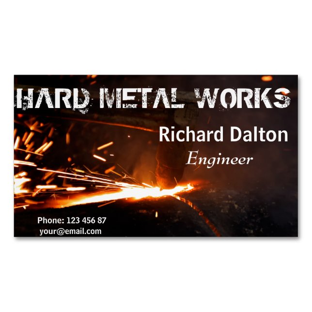 Metal works 	Magnetic business card (Front)