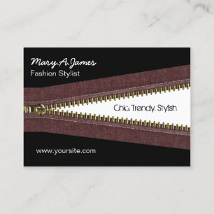 metal zipper fashion business card