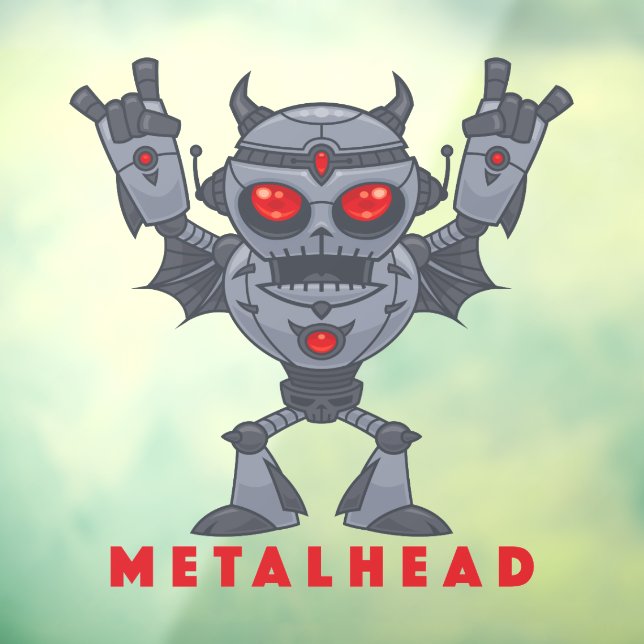 Metalhead - Heavy Metal Robot Devil - With Text Window Cling (Sheet 3)