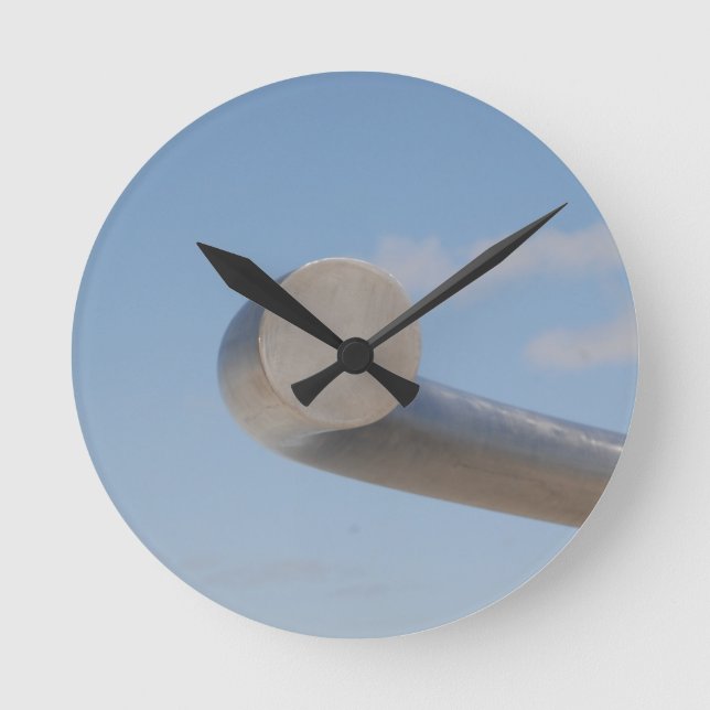 Metalic Blue Skies Round Clock (Front)