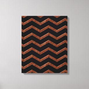 Metalic Bronze Zig Zag Pattern Canvas Print