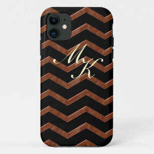 Metalic Bronze Zig Zag Pattern iPhone 11 Case