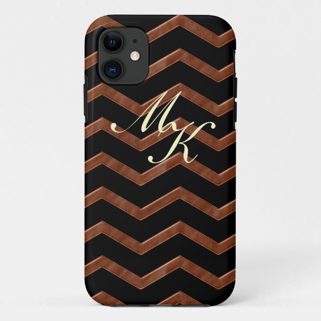 Metalic Bronze Zig Zag Pattern Case-Mate iPhone Case (Back)