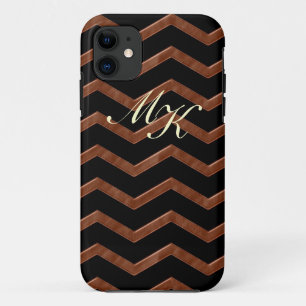 Metalic Bronze Zig Zag Pattern iPhone 11 Case