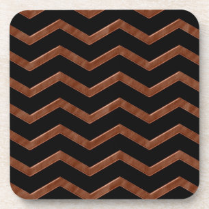 Metalic Bronze Zig Zag Pattern Coaster