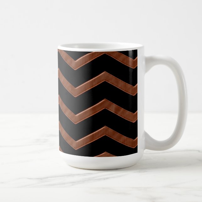 Metalic Bronze Zig Zag Pattern Coffee Mug (Right)