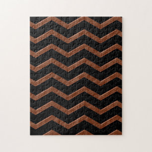 Metalic Bronze Zig Zag Pattern Jigsaw Puzzle