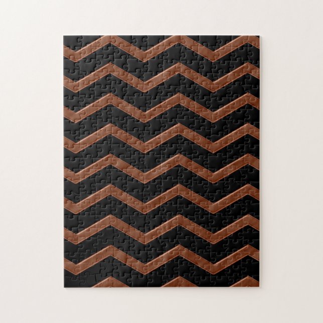 Metalic Bronze Zig Zag Pattern Jigsaw Puzzle (Vertical)