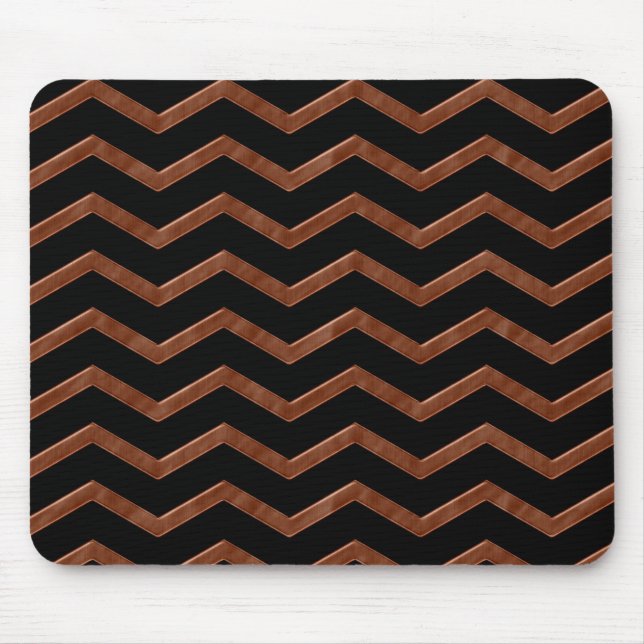 Metalic Bronze Zig Zag Pattern Mouse Mat (Front)