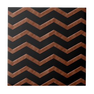 Metalic Bronze Zig Zag Pattern Tile
