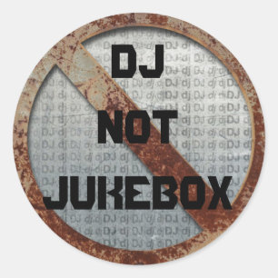 Metalic DJ not jukebox sticker