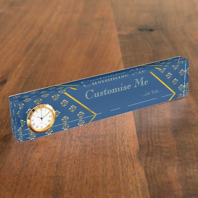 Metalic Fleur de lis (Gold) Nameplate (Side)