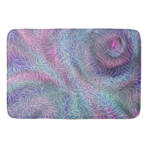 Metalic mermaid colours with abstract paisleys  bath mat