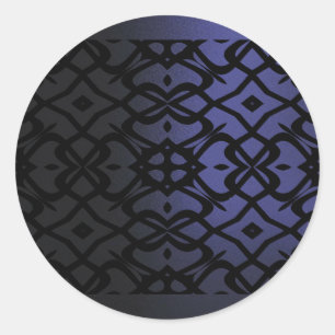 Metalic X Lace Pattern Sticker- Trendy Blue Classic Round Sticker