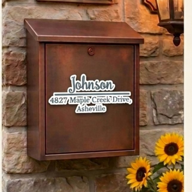 Metall Family Name & Address Mailbox Personalised (Creator Uploaded)