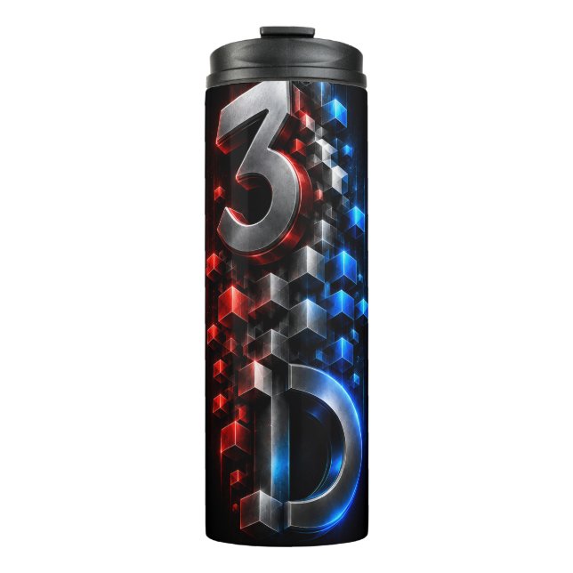 Metallic 3D Dimension Cubes Abstract Mug (Front)
