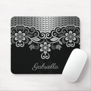 Metallic Abstract Floral Mouse Mat